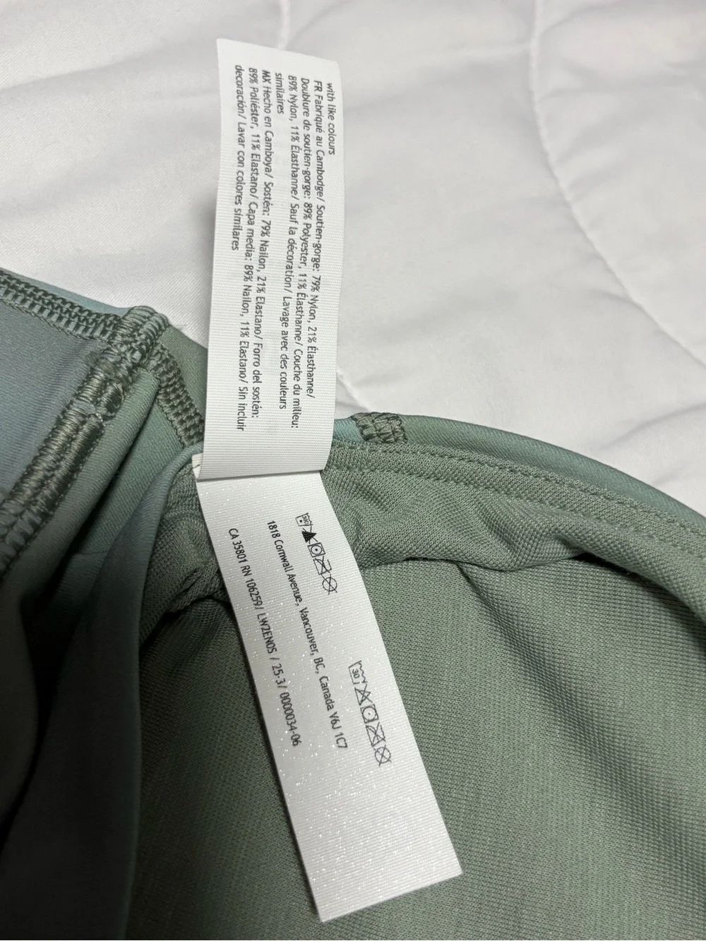 NWT Size 10 Lululemon Energy Longline Bra B–D Cups CDGM Chroma Drift Green Multi